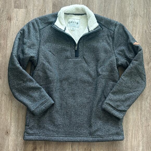 Orvis Brighton Sherpa Lined Quarter Zip Pull Over Sweatshirt - Picture 1 of 6